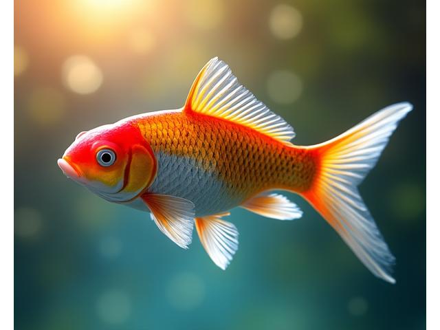 魚用栄養補助食品の袋と健康的な魚