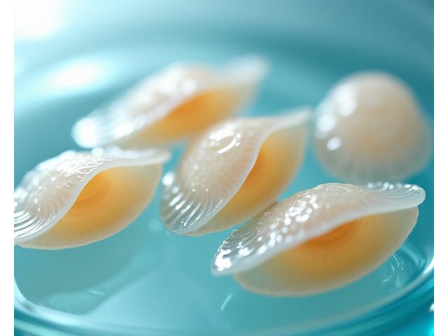 透明な水槽で育てられている高品質なアワビ