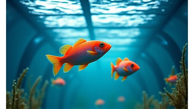 陸上養殖施設で大切に育てられている希少魚種