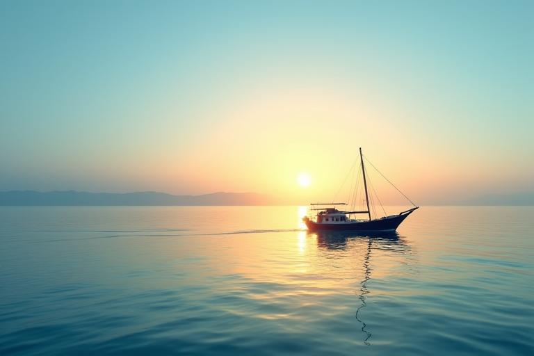 東京湾の夕暮れ、漁船と豊かな海。東京湾特有の漁場と海産物の様子